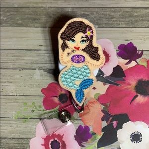 Felt Badge Reel Mermaid